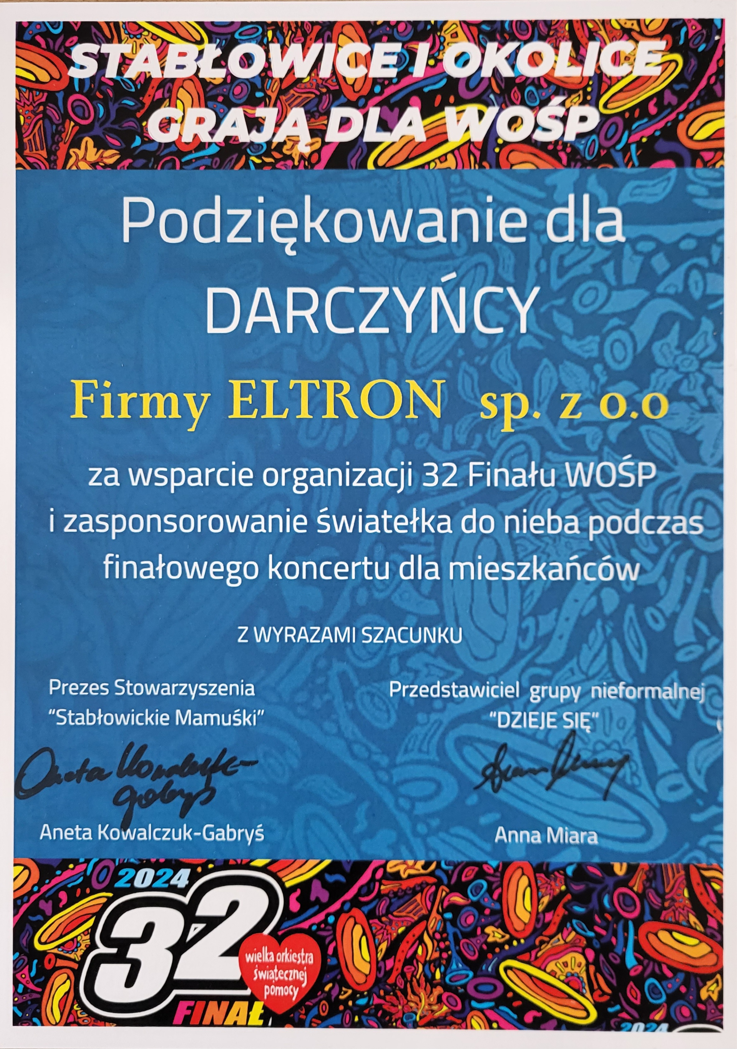 ELTRON wsparł Stabłowice podczas organizacji 32. Finału WOŚP