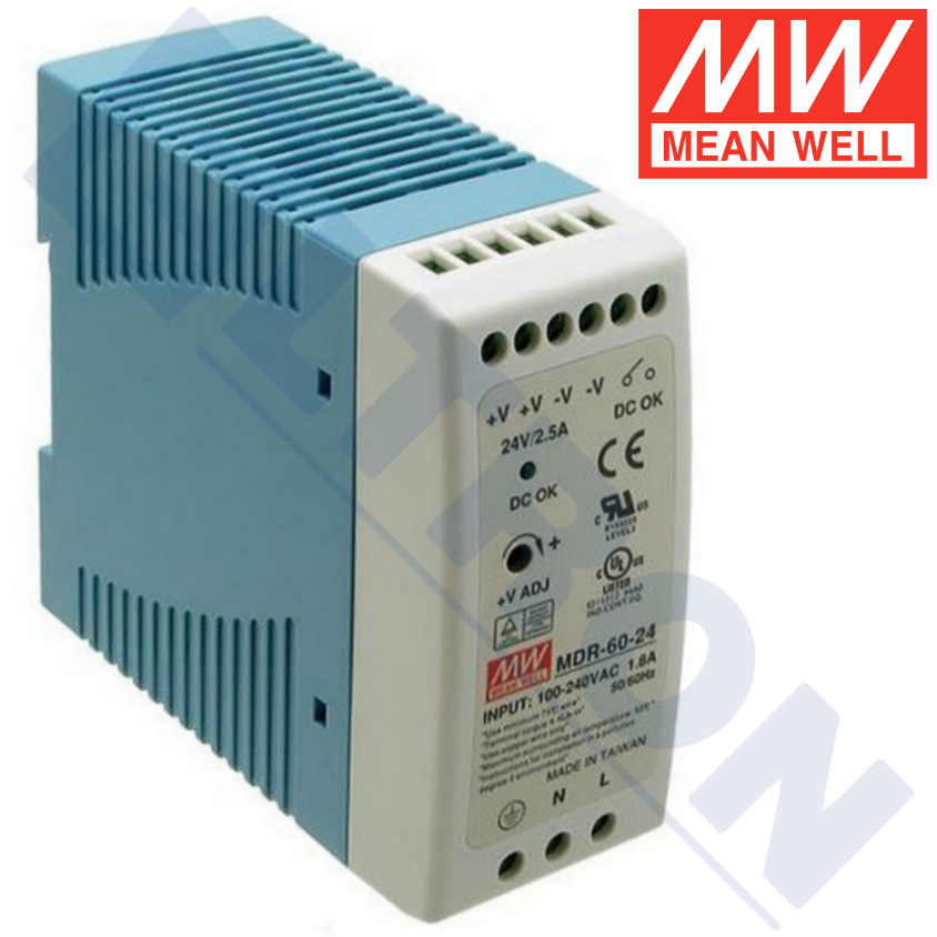 MDR-60-24 MEAN WELL Zasilacz impulsowy Mean Well MDR-60-24 o mocy 60W i ...